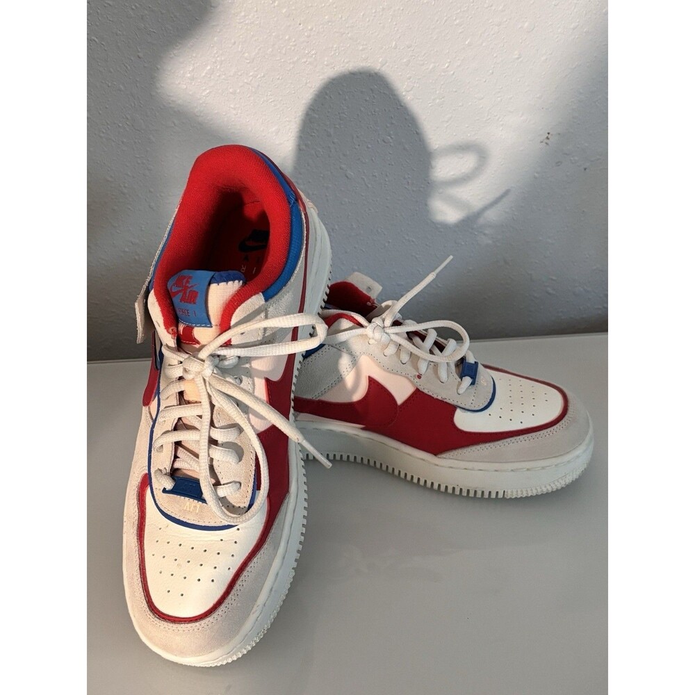 Nike Air Force 1 Sail Royal Red Blue Peach Sneakers Womens  10 Shoes CU8591-100